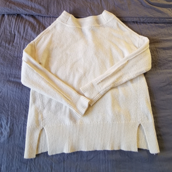 Madewell Cream V Neck Sweater Wool Knit XS - Picture 4 of 6